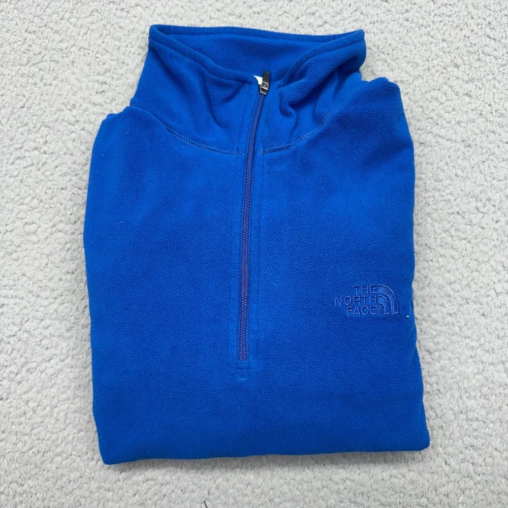 The North Face ALDO Mens Small Blue 1/4 Zip L/S Polyester Fleece Pullover TKA100
